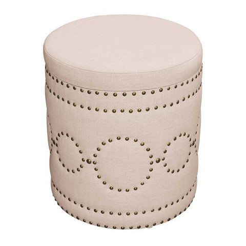 Bradshaw Round Storage Stool - Fawn Linen