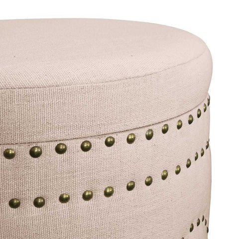 Bradshaw Round Storage Stool - Fawn Linen