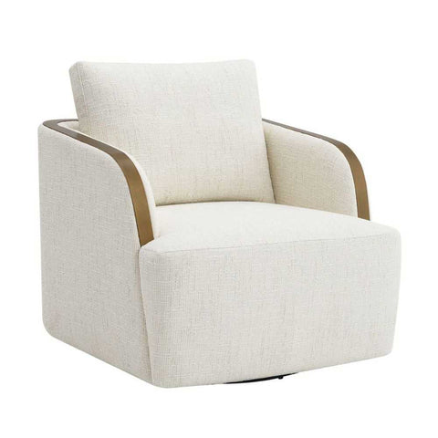 Compton Swivel Arm Chair - Brass/Ivory