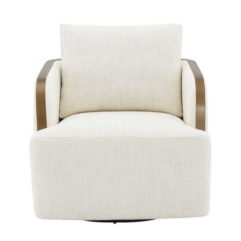 Compton Swivel Arm Chair - Brass/Ivory