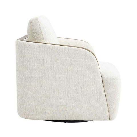 Compton Swivel Arm Chair - Brass/Ivory