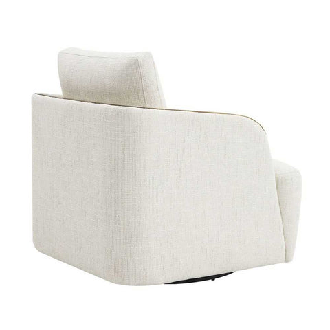 Compton Swivel Arm Chair - Brass/Ivory