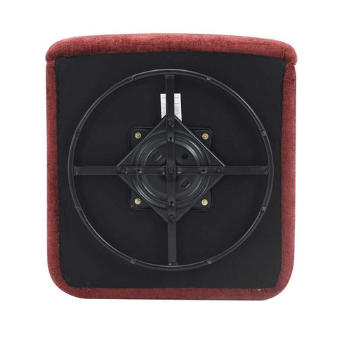 Compton Swivel Arm Chair - Brass/Burgundy Chenille