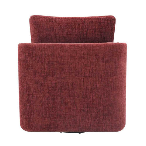 Compton Swivel Arm Chair - Brass/Burgundy Chenille