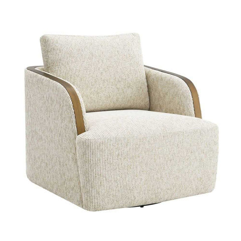 Compton Swivel Arm Chair - Brass/Off White