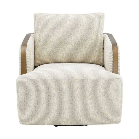 Compton Swivel Arm Chair - Brass/Off White