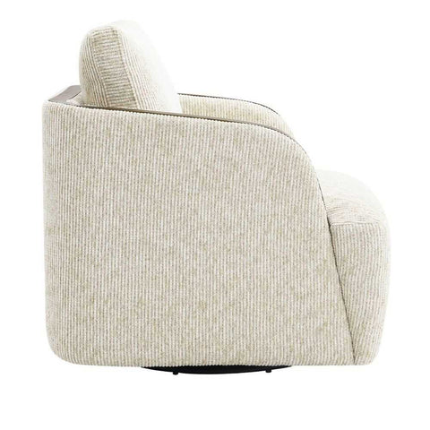 Compton Swivel Arm Chair - Brass/Off White
