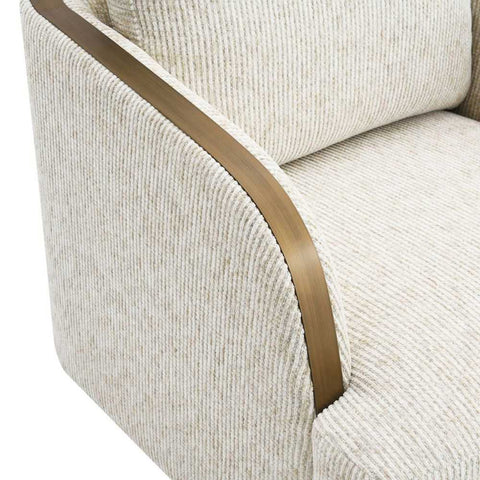 Compton Swivel Arm Chair - Brass/Off White