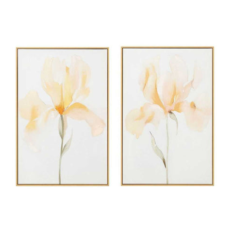 Soft Iris Set of Two Canvas Paintings