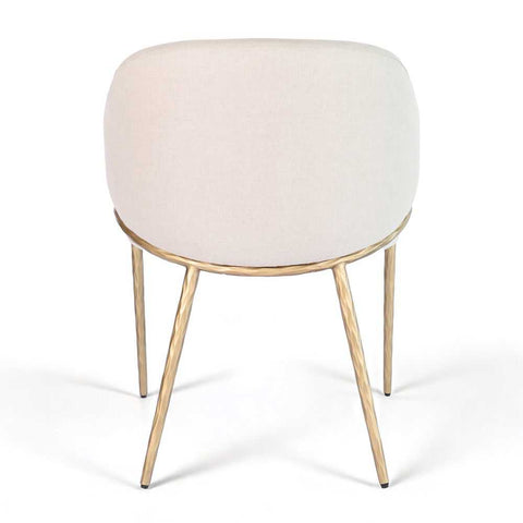 Heston Brass Dining Chair with Arms - Natural Linen