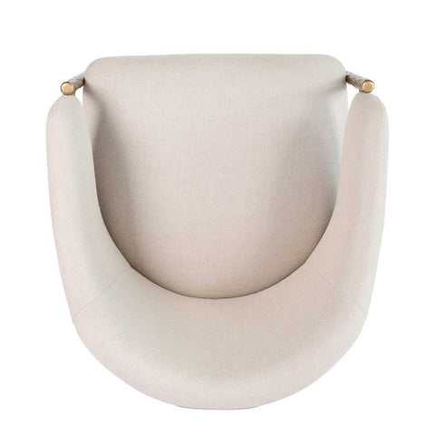 Heston Brass Dining Chair with Arms - Natural Linen