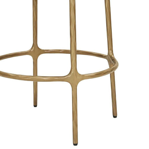Heston Brass Kitchen Stool - Chocolate Linen