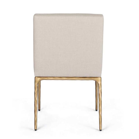 Heston Brass Dining Chair - Natural Linen