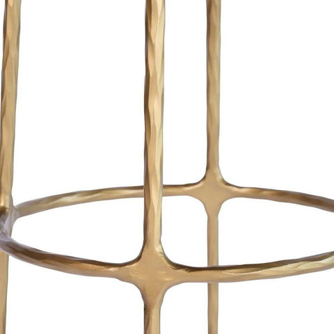 Heston Brass Bar Stool - Natural Linen