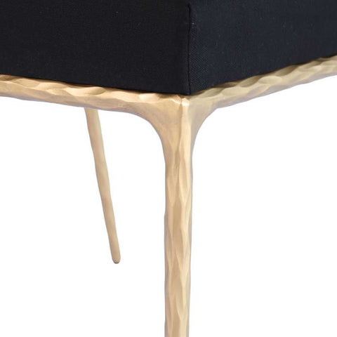 Heston Brass Dining Chair - Black Linen