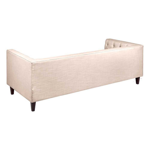 Tuxedo 3 Seater Tufted Sofa - Fawn Linen