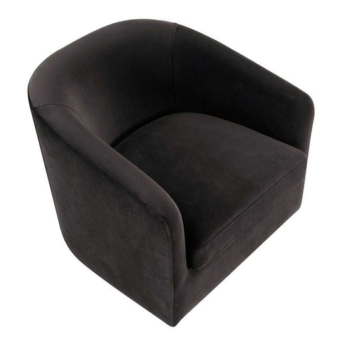 Bellevue Swivel Arm Chair - Slate Grey Velvet