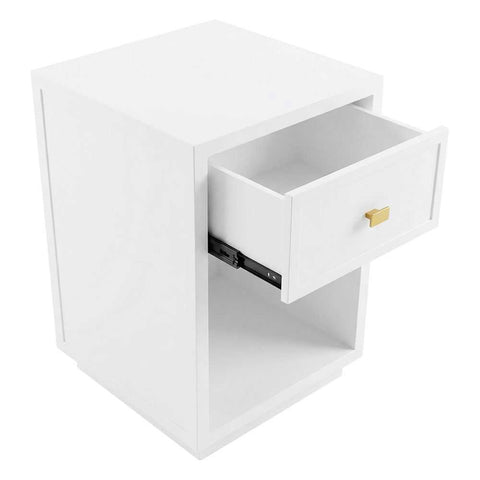 Logan Bedside Table - Petite White