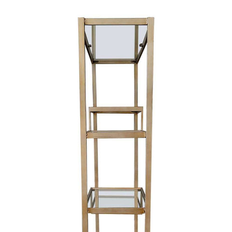 Mistique Glass Shelving Unit - Antique Gold