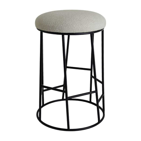 Aiden Black Steel Kitchen Stool - Speckle Ecru - OUTLET NSW