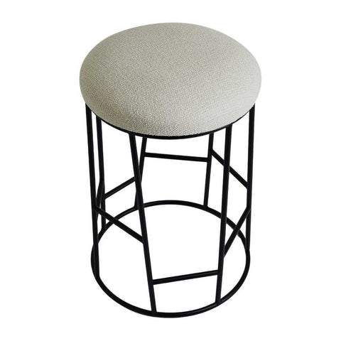 Aiden Black Steel Kitchen Stool - Speckle Ecru - OUTLET NSW