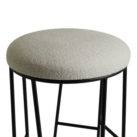 Aiden Black Steel Kitchen Stool - Speckle Ecru - OUTLET NSW