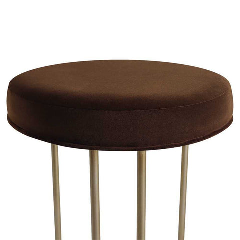 Blackley Gold Iron Kitchen Stool - Dark Chocolate Velvet
