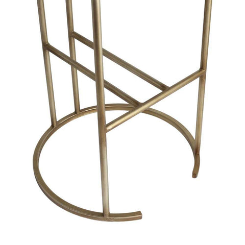 Blackley Gold Iron Kitchen Stool - Dark Chocolate Velvet