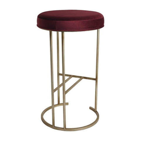 Blackley Gold Iron Kitchen Stool - Mulberry Velvet