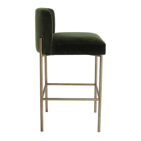 Leon Kitchen Stool - Moss Velvet