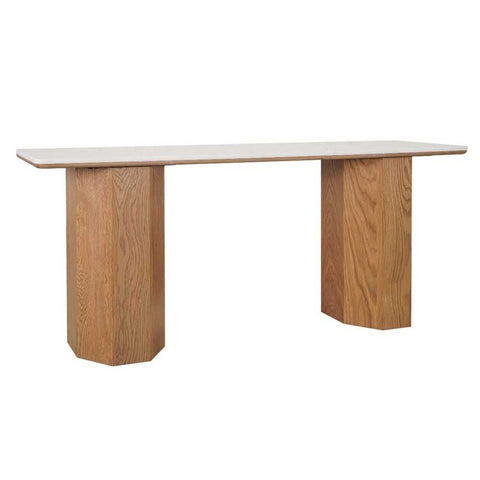 Barlow 160cm Marble Console Table - Natural Oak