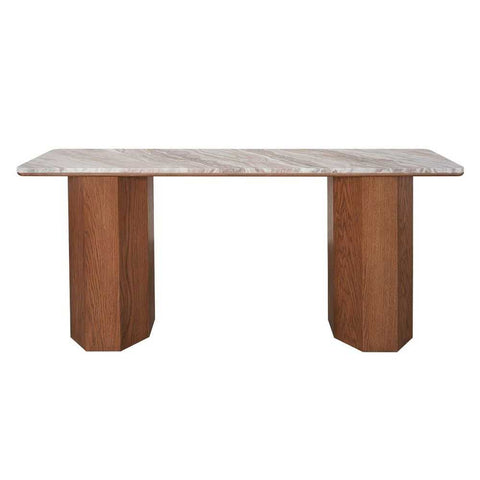 Barlow 160cm Marble Console Table - Walnut