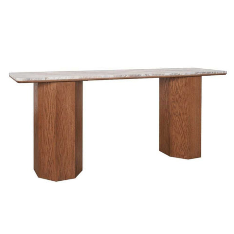 Barlow 160cm Marble Console Table - Walnut