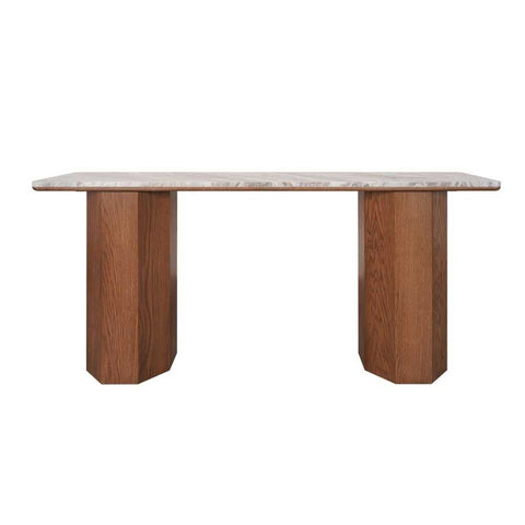 Barlow 160cm Marble Console Table - Walnut