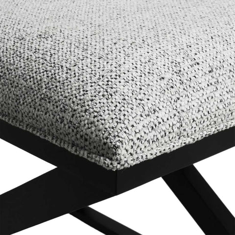 Spencer Black Timber Stool - Salt &amp; Pepper