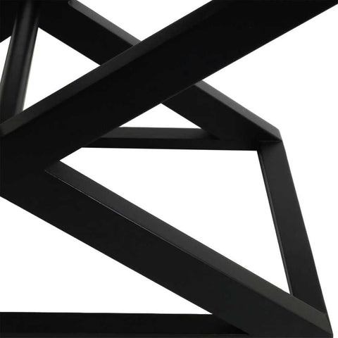 Spencer Black Timber Stool - Salt &amp; Pepper