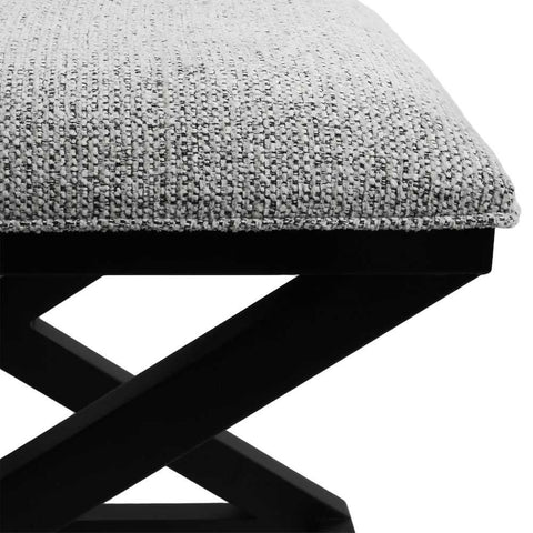 Spencer Black Timber Stool - Salt &amp; Pepper