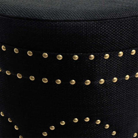 Bradshaw Round Storage Stool - Black Linen