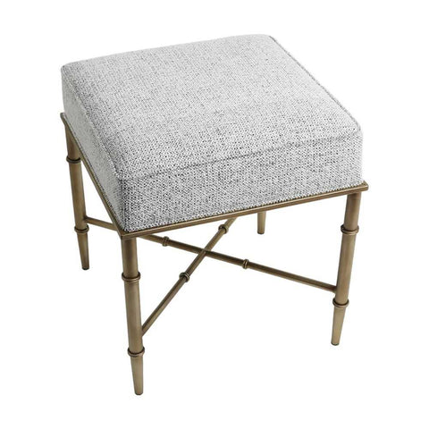 Hacienda Antique Gold Iron Stool - Salt &amp; Pepper