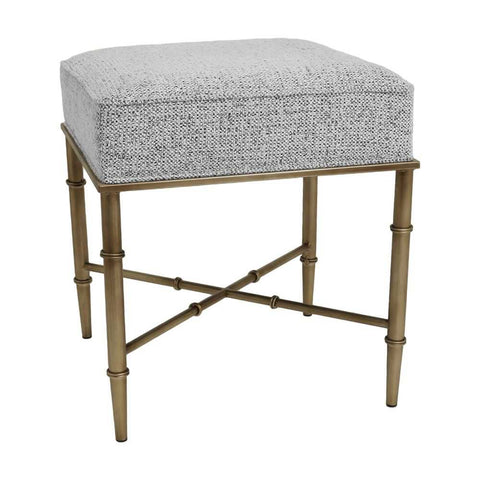 Hacienda Antique Gold Iron Stool - Salt &amp; Pepper
