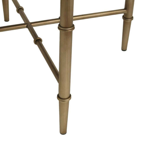 Hacienda Antique Gold Iron Stool - Salt &amp; Pepper