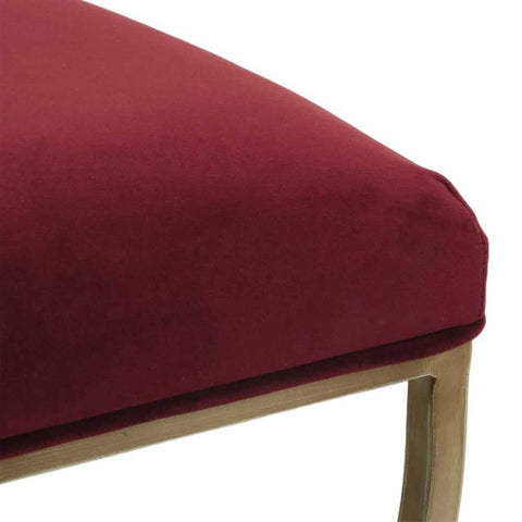 Novak Antique Gold Iron Stool - Mulberry Velvet - OUTLET NSW