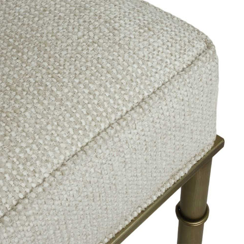 Hacienda Antique Gold Iron Stool  - Speckle Ecru