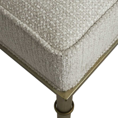 Hacienda Antique Gold Iron Stool  - Speckle Ecru