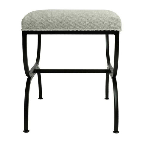 Novak Black Iron Stool - Speckle Ecru