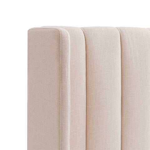 Central Park 195x120cm King Bedhead - Fawn Linen