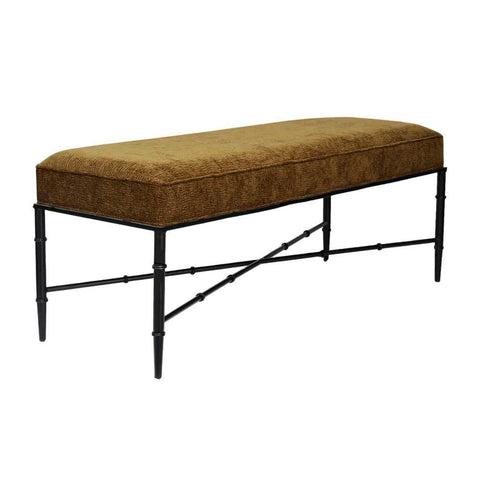 Hacienda Black Iron Bench Ottoman - Butterscotch