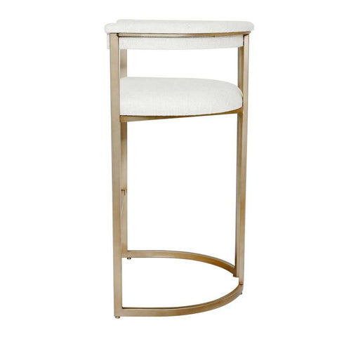 Dino Kitchen Stool with Upholstered Arms - Natural Linen