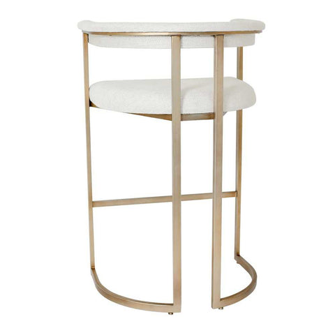 Dino Kitchen Stool with Upholstered Arms - Natural Linen