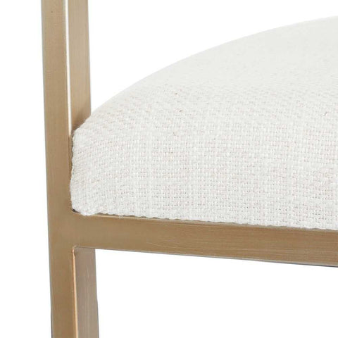 Dino Kitchen Stool with Upholstered Arms - Natural Linen